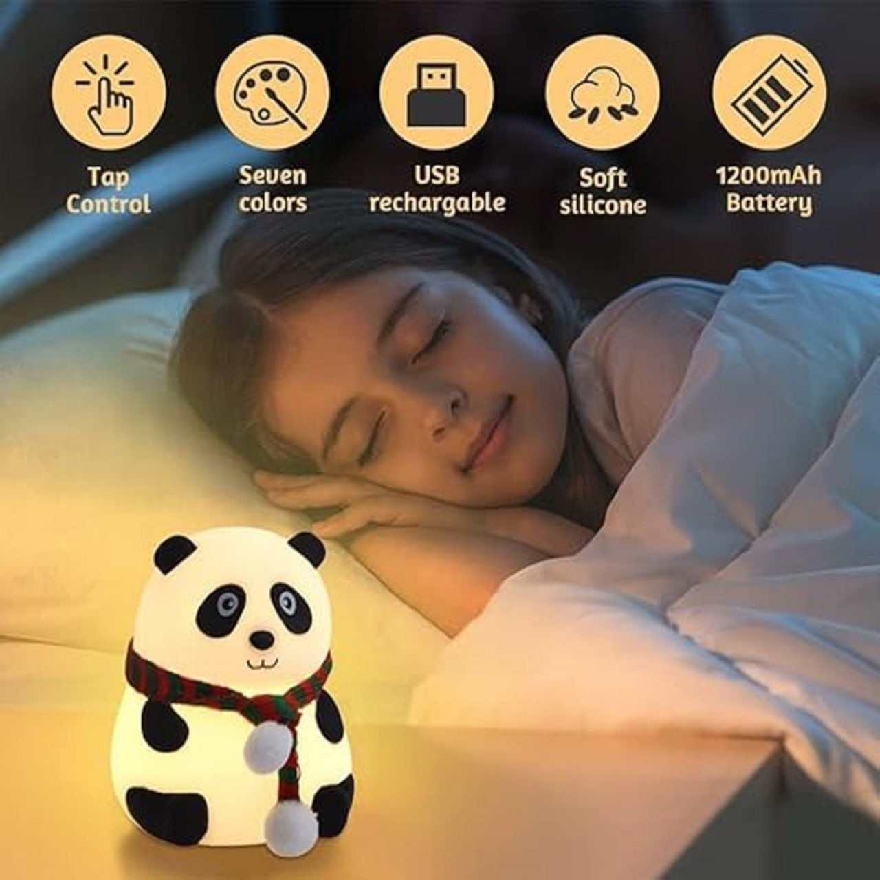 Silicon panda lamp